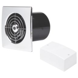 Manrose LP100SLVC 100mm (4") Axial Bathroom Extractor Fan with Timer Chrome 240V