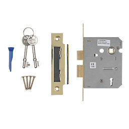 Smith & Locke Fire Rated 3 Lever Electric Brass Mortice Sashlock 76mm Case - 57mm Backset