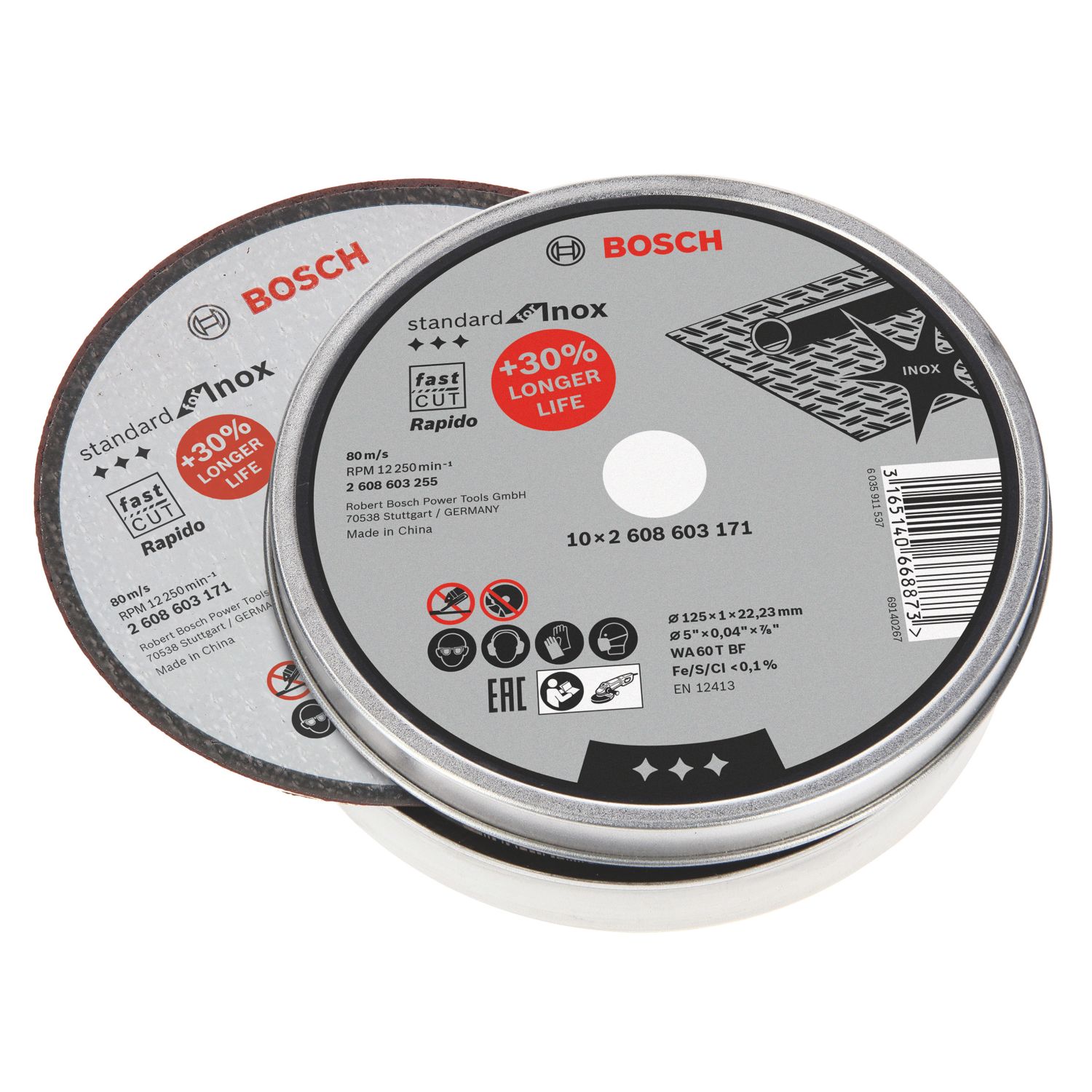 Bosch Pro Metal Cutting Discs 125mm (5") x 22.23mm 10 Pack (328EH)