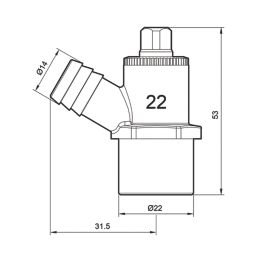 Flomasta End Feed Drain Cock 22mm