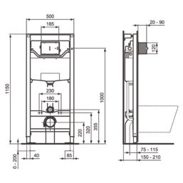 Ideal Standard i.life A Wall-Hung Pan & Concealed Cistern 400mm