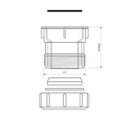McAlpine T29 Compression Connection Straight Connector  White 40mm x 38mm