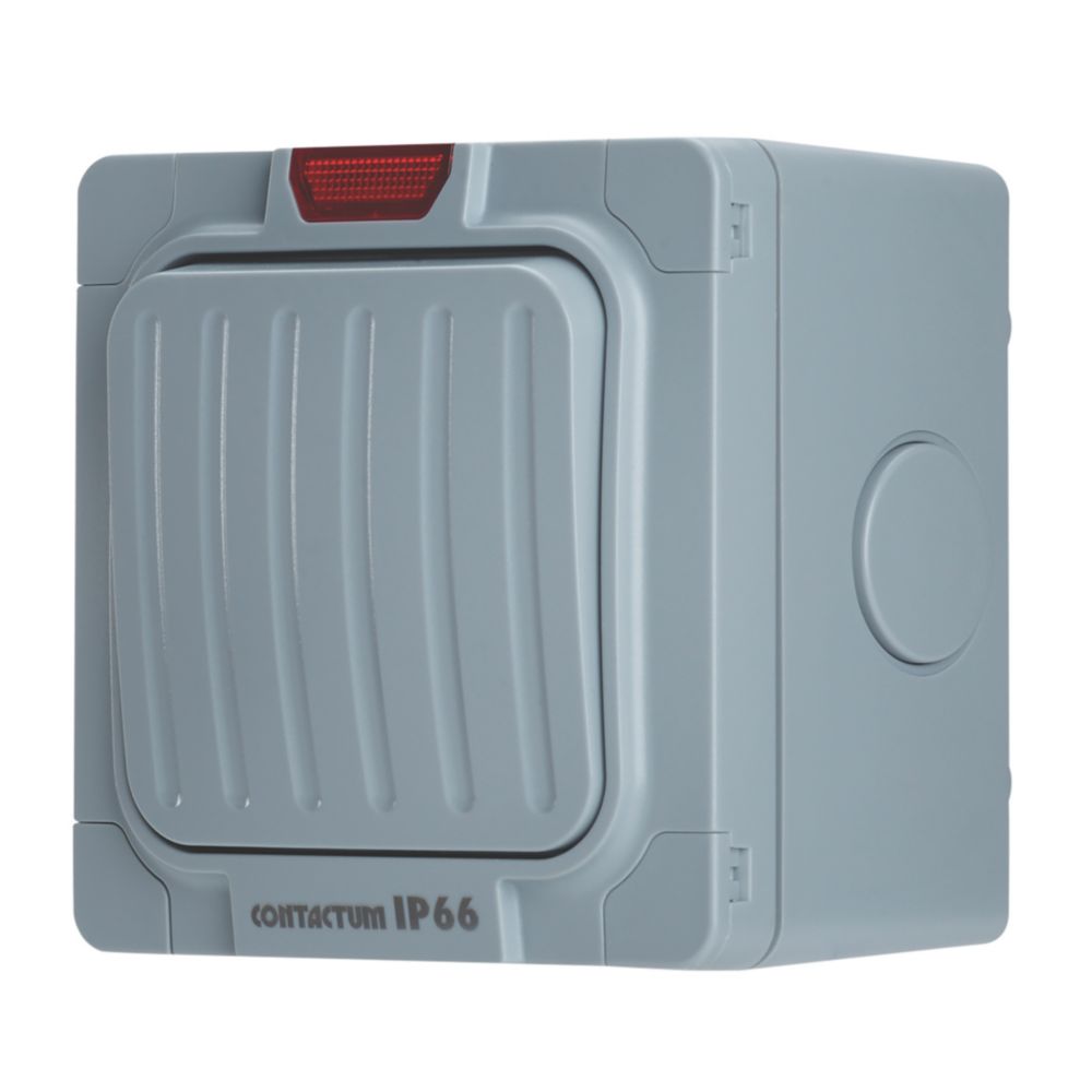 Contactum Weatherproof IP66 20A 1-Gang 1-Way Weatherproof Outdoor Switch with Neon