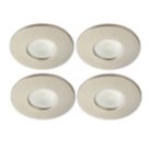 Spa Rhom Fixed  Fire Rated LED Downlights Satin Nickel 8W 900lm 4 Pack