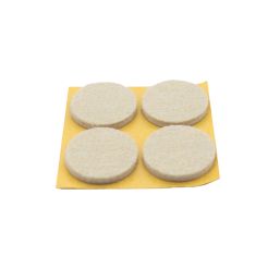 Essentials Beige Round Self-Adhesive Felt Pads 35mm x 35mm 80 Pack