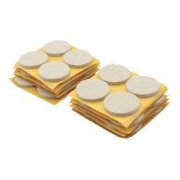 Essentials Beige Round Self-Adhesive Felt Pads 35mm x 35mm 80 Pack