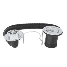 Flomasta Bath Waste with Plug & Chain Chrome-Plated 16 1/4"