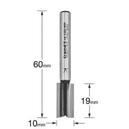 Trend TR09X1/4TC 1/4" Shank Double-Flute Straight Cutter 10mm x 19mm