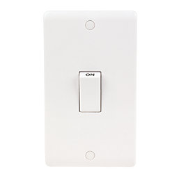 LAP  45A 2-Gang DP Cooker Switch White