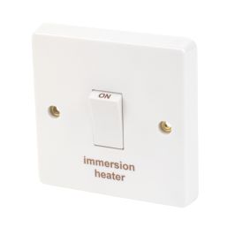 Crabtree Capital 20A 1-Gang DP Immersion Heater Switch White