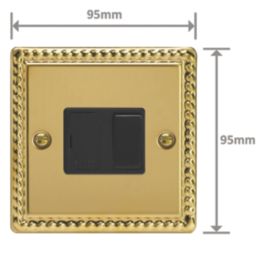 Varilight  13A Switched Fused Spur  Georgian Brass with Black Inserts
