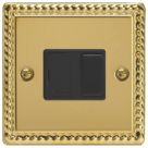 Varilight  13A Switched Fused Spur  Georgian Brass with Black Inserts