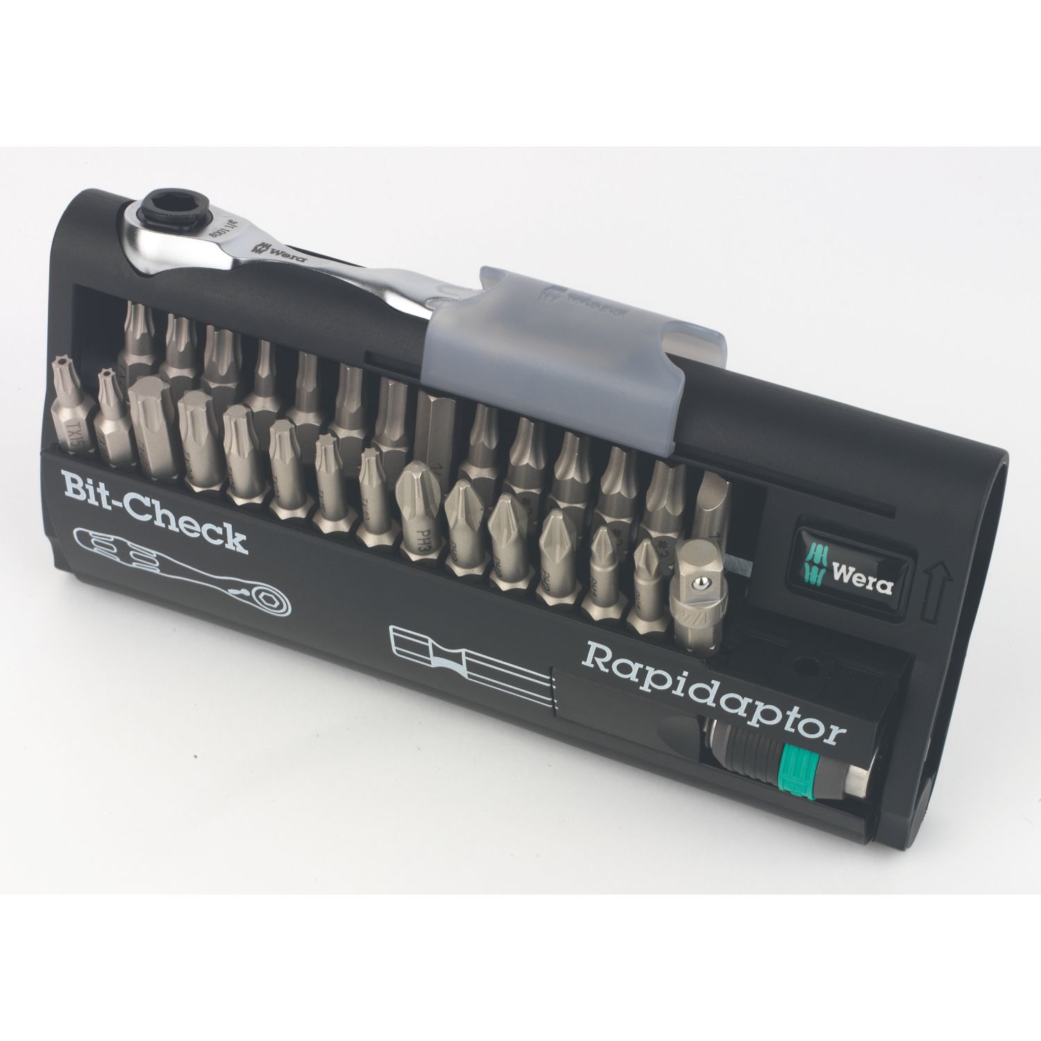 Wera Bit-Check 30 Zyklop Mini 2 1/4" Drive Ratchet & Accessory Set 31 Pcs (329FU)