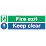 Non Photoluminescent "Fire Exit Keep Clear" Signs 150mm x 450mm 100 Pack
