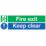 Essentials  Non Photoluminescent "Fire Exit Keep Clear" Signs 150mm x 450mm 100 Pack