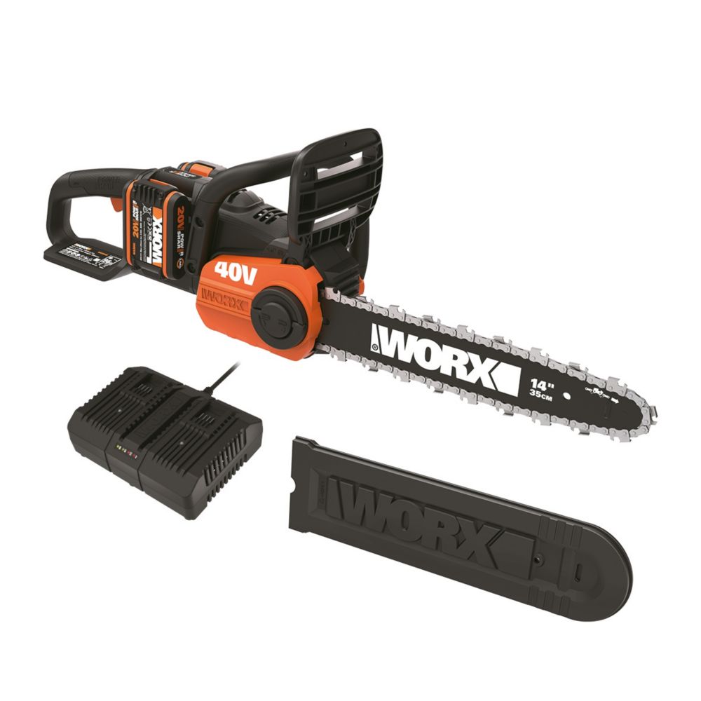 Worx WG384E 40V 2 x 2.0Ah Lithium PowerShare Brushless Cordless 35cm ...