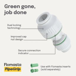 Flomasta  Plastic Push-Fit Reducing Coupler 15mm x 10mm