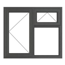 Crystal  Left-Hand Opening Clear Triple-Glazed Casement Anthracite on White uPVC Window 1190mm x 1040mm