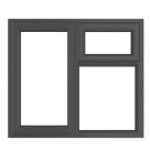 Crystal  Left-Hand & Top Opening Clear Triple-Glazed Casement Anthracite on White uPVC Window 1190mm x 1040mm
