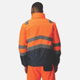 Regatta Pro Hi Vis Bomber Jacket Orange / Navy Small 43" Chest