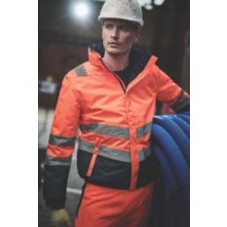 Regatta Pro Hi Vis Bomber Jacket Orange/Navy Small 43" Chest