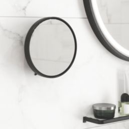 Elland Bathroom Magnifying Mirror Black 200mm x 54mm x 200mm