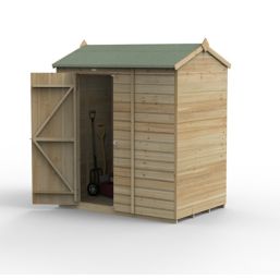 Forest Beckwood 6' x 4' 6" (Nominal) Reverse Apex Shiplap Timber Shed with Base & Assembly