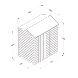 Forest Beckwood 6' x 4' 6" (Nominal) Reverse Apex Shiplap Timber Shed with Base & Assembly