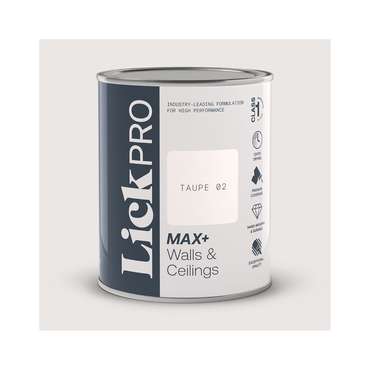 LickPro Max+ 1Ltr Taupe 02 Matt Emulsion Paint (329TM)