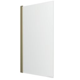 ETAL Dakota Semi-Framed Brushed Brass Hinged Bath Screen Non-Handed 780mm x 1400mm