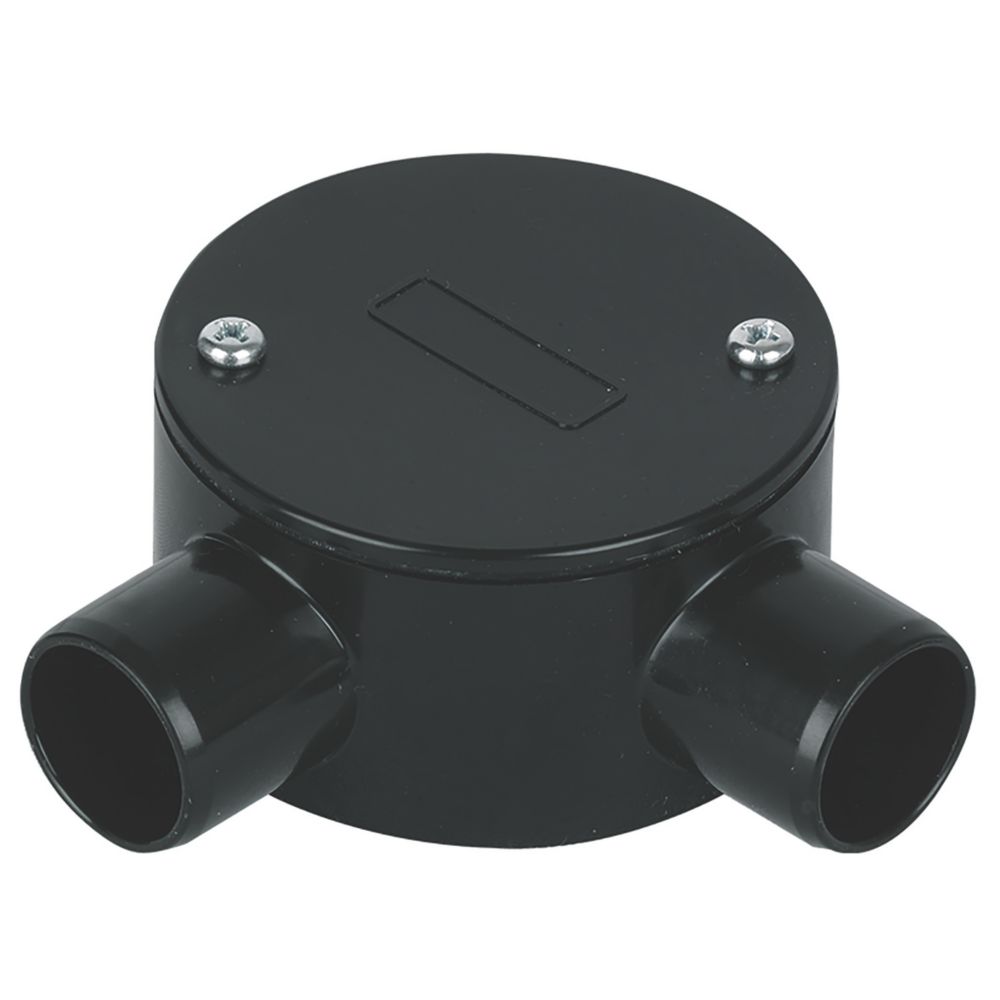 Deta TTE 2 Way 20mm Angle Box Black - Screwfix