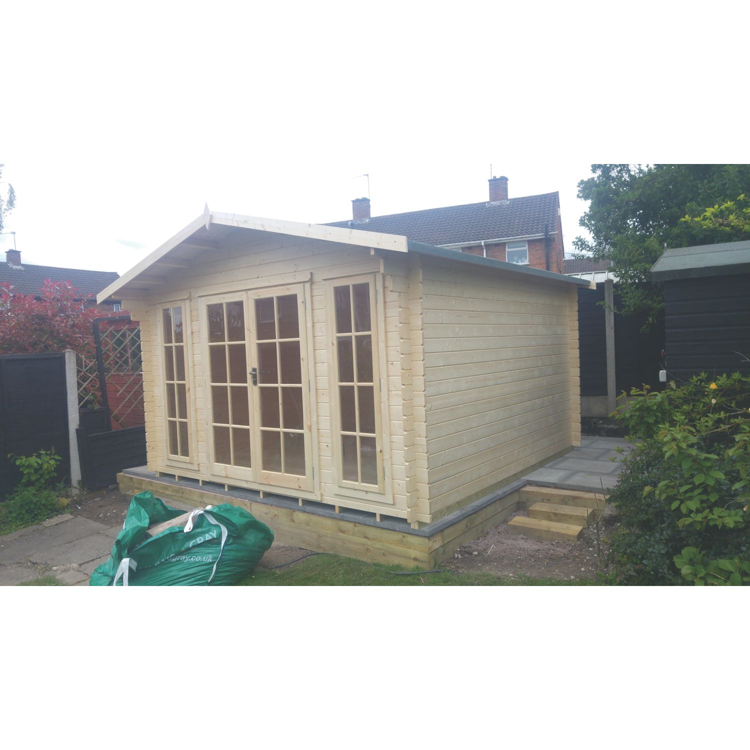 Shire Epping 3 12' x 12' (Nominal) Apex Timber Log Cabin (33037)