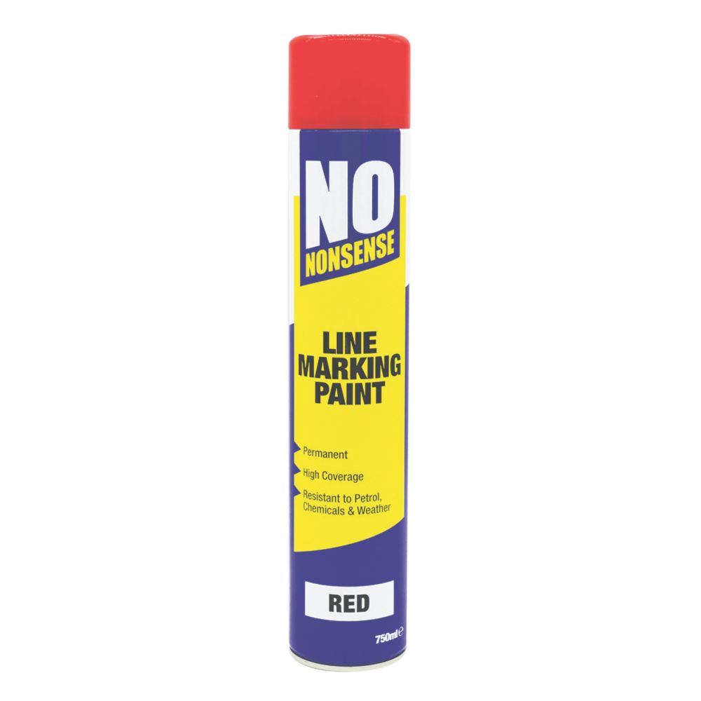 No Nonsense Line Marking Paint Red 750ml Screwfix