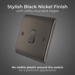 British General Nexus Metal 20A 1-Gang DP Control Switch Black Nickel with LED