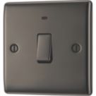 British General Nexus Metal 20A 1-Gang DP Control Switch Black Nickel with LED