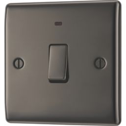 British General Nexus Metal 20A 1-Gang DP Control Switch Black Nickel with LED