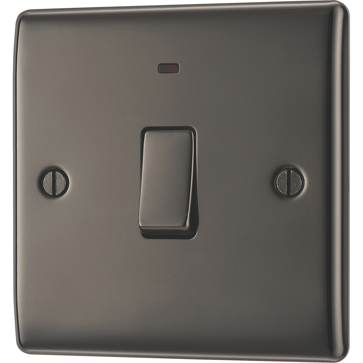 British General Nexus Metal 20A 1-Gang DP Control Switch Black Nickel with LED (33081)