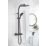 Bristan Quadrato Rear-Fed Exposed Black Thermostatic Adjustable Rigid Riser Bar Shower