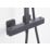 Bristan Quadrato Rear-Fed Exposed Black Thermostatic Adjustable Rigid Riser Bar Shower