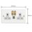 Varilight  13A 2-Gang SP Switched Socket + 3A 45W 2-Outlet Type C USB Charger Chalk White with White Inserts