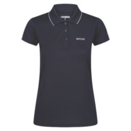 Regatta Remex II Womens Polo Shirt Navy Solid Size 8