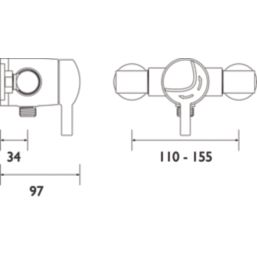 Bristan Commercial Exposed Single Outlet Thermostatic Chrome-Plated Mini Shower Valve