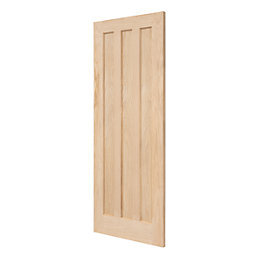 Unfinished Oak  Wooden 3-Panel Internal Door 1981mm x 762mm