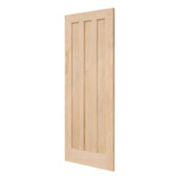 Unfinished Oak  Wooden 3-Panel Internal Door 1981mm x 762mm