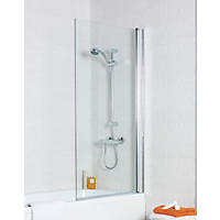 Semi-Framed Clear Bath Shower Screen 780 x 1400mm