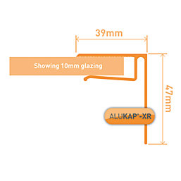 ALUKAP-XR White 10mm End Stop Bar 2400mm x 38mm