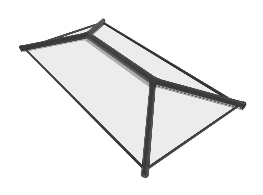 Crystal Clear Lantern Roof Black 3000mm x 1500mm Screwfix
