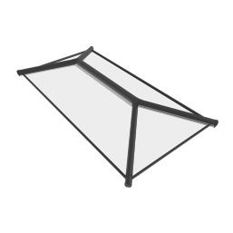 Crystal Clear Aluminium & uPVC Double-Glazed Lantern Roof Black 3000mm x 1500mm