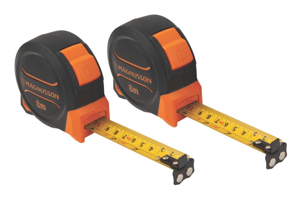 Magnusson 8m Tape Measure Set 2 Pack - Screwfix