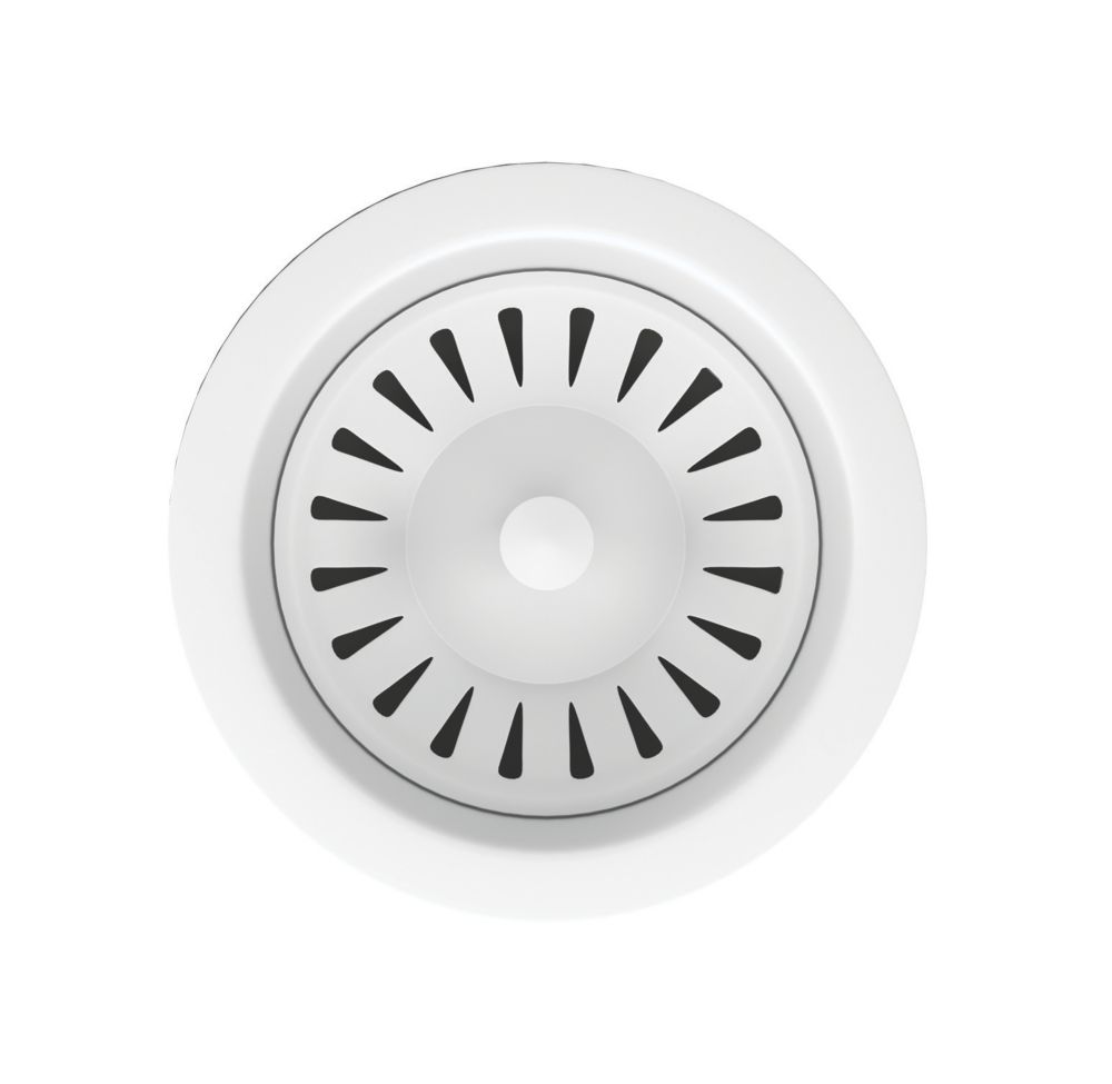 ETAL Sink Strainer Waste with Overflow & Cover Plate Matt White 90mm